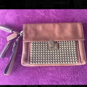 NWOT Coach Legacy Pyramid Stud Leather Lock Clutch F26408